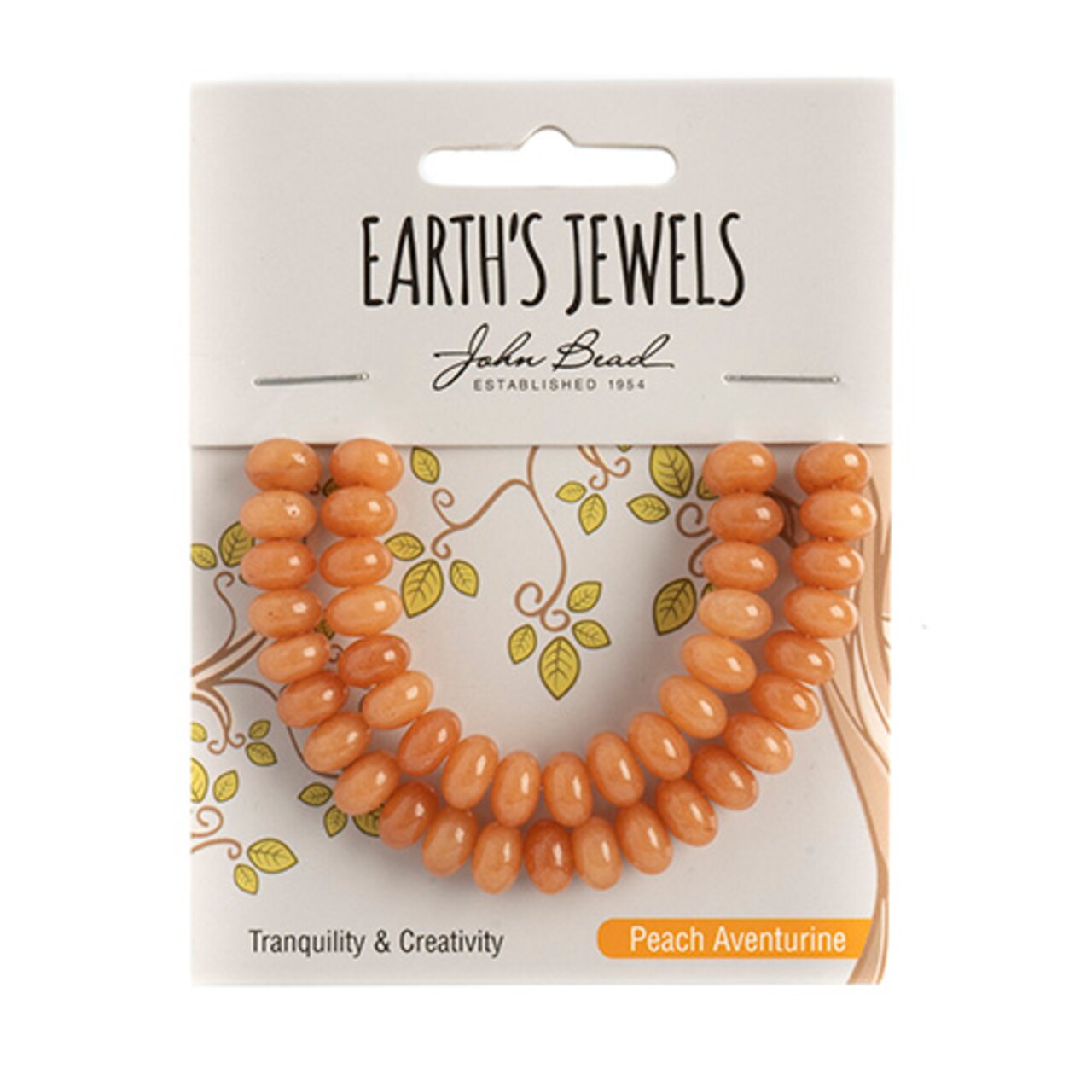 Earth’s Jewels Semi-Precious Rondelle Peach Aventurine Natural